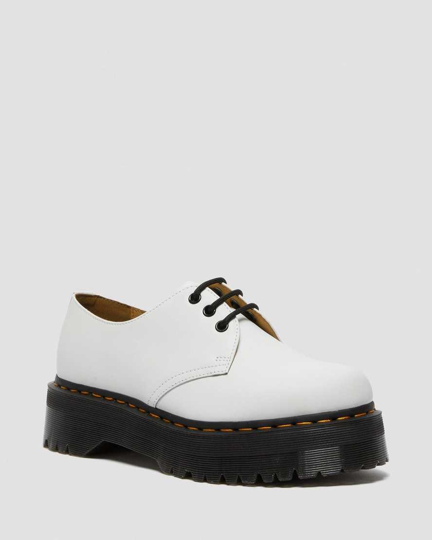 Dr. Martens 1461 Smooth Nahka Miesten Platform Kengät - Valkoinen Kengät [816-LFDZSG]